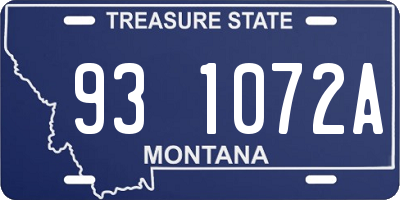 MT license plate 931072A