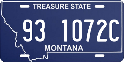 MT license plate 931072C