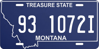 MT license plate 931072I