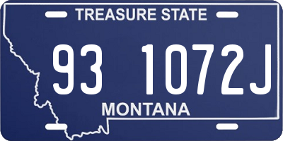 MT license plate 931072J