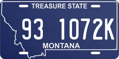 MT license plate 931072K