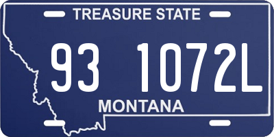 MT license plate 931072L