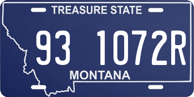 MT license plate 931072R
