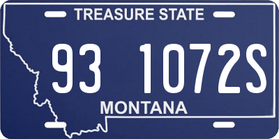 MT license plate 931072S