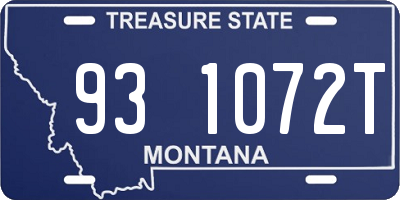 MT license plate 931072T
