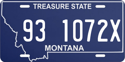 MT license plate 931072X