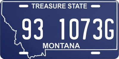 MT license plate 931073G
