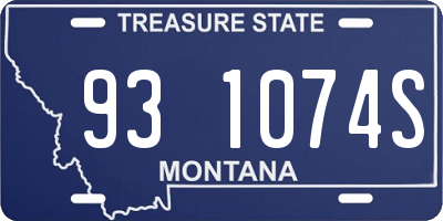 MT license plate 931074S