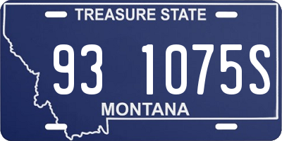 MT license plate 931075S