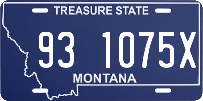 MT license plate 931075X