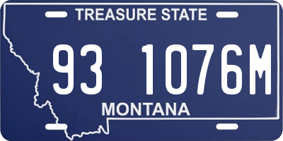 MT license plate 931076M