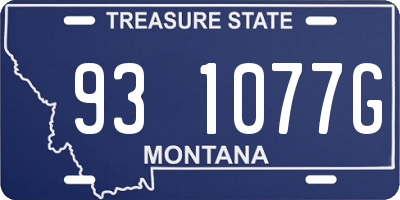 MT license plate 931077G