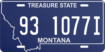 MT license plate 931077I