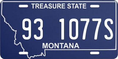 MT license plate 931077S
