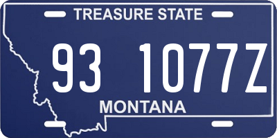 MT license plate 931077Z