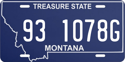 MT license plate 931078G