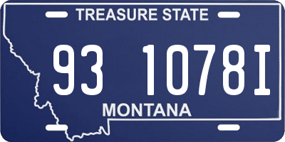 MT license plate 931078I