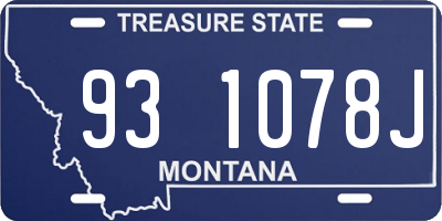 MT license plate 931078J