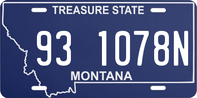 MT license plate 931078N