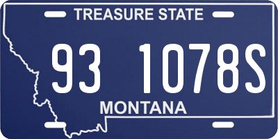 MT license plate 931078S