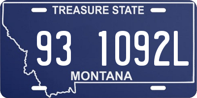 MT license plate 931092L