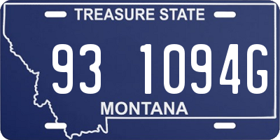 MT license plate 931094G