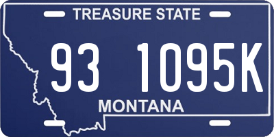 MT license plate 931095K