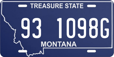 MT license plate 931098G