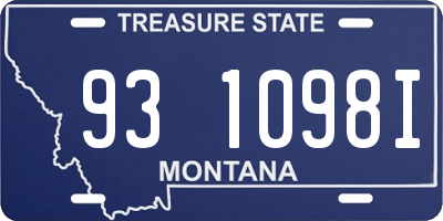 MT license plate 931098I