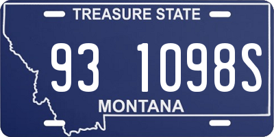 MT license plate 931098S