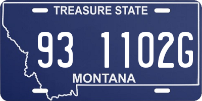 MT license plate 931102G