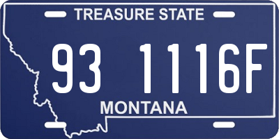 MT license plate 931116F