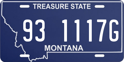 MT license plate 931117G