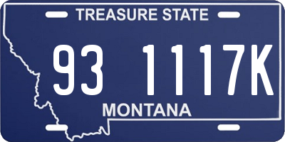 MT license plate 931117K