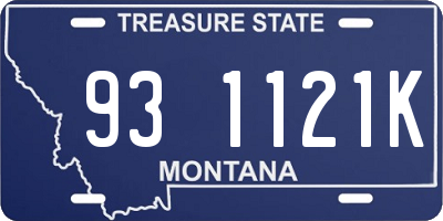 MT license plate 931121K