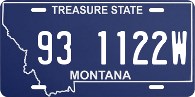 MT license plate 931122W