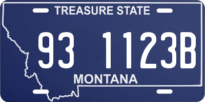 MT license plate 931123B