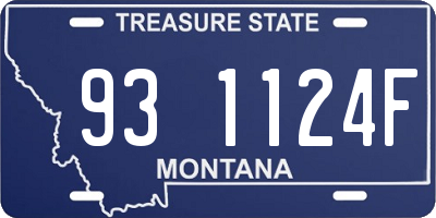 MT license plate 931124F