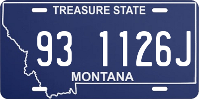MT license plate 931126J