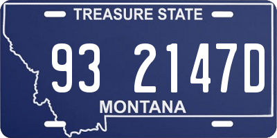 MT license plate 932147D