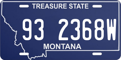 MT license plate 932368W