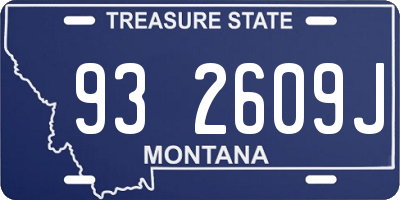 MT license plate 932609J