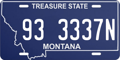 MT license plate 933337N