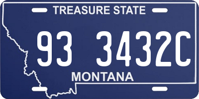 MT license plate 933432C
