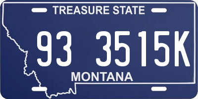 MT license plate 933515K