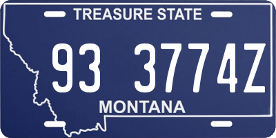 MT license plate 933774Z