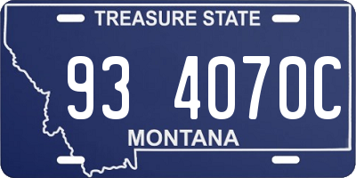 MT license plate 934070C