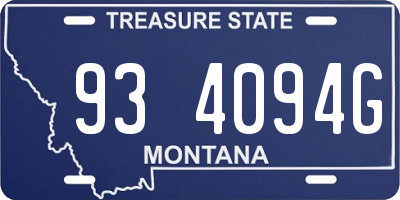 MT license plate 934094G