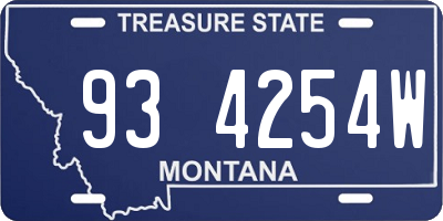 MT license plate 934254W