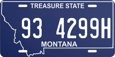 MT license plate 934299H
